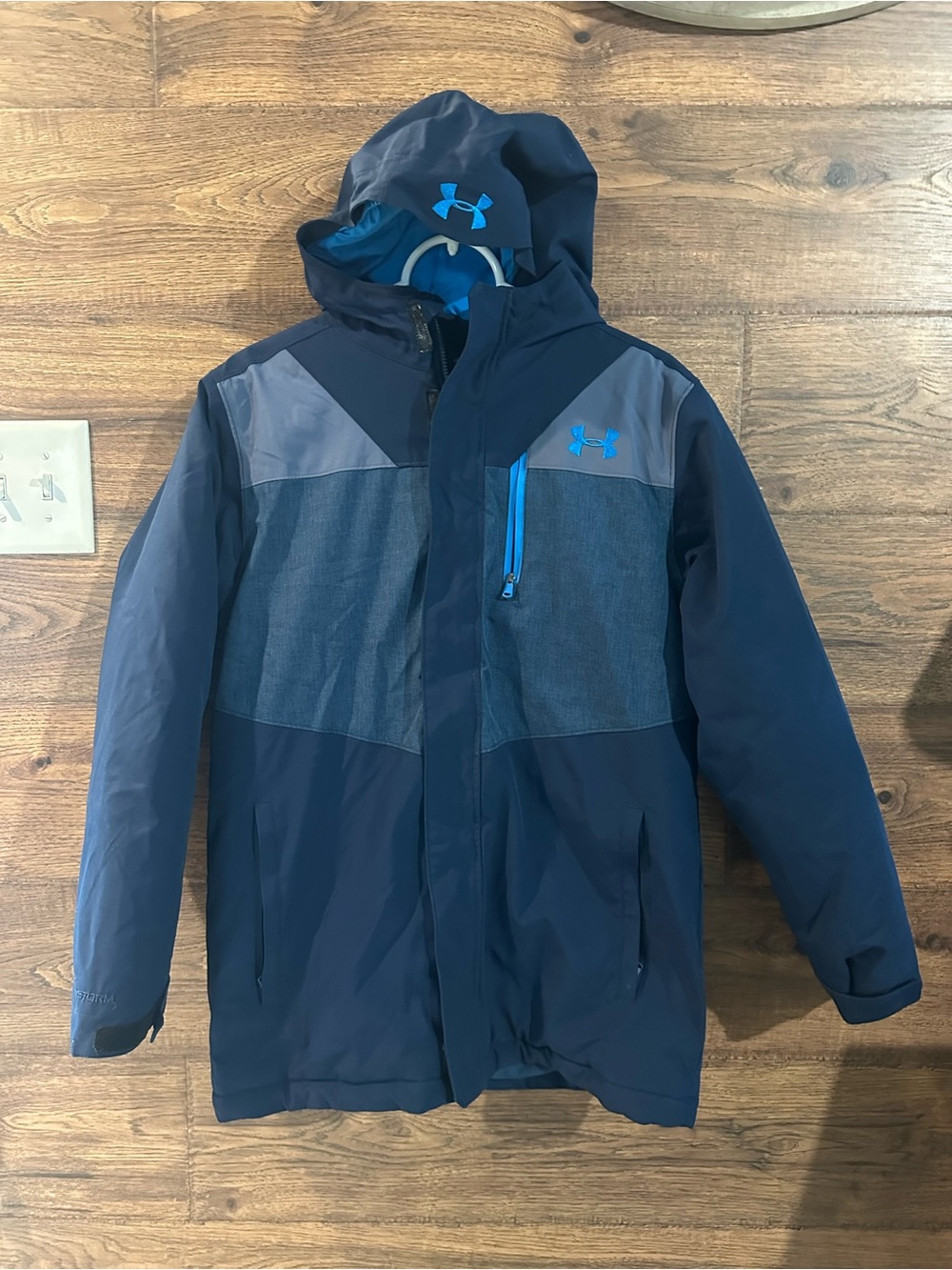 Under Armour Boys Y Navy Hooded Insulated Jacket